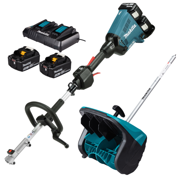 Makita Akku-Schneefräsen-Set mit SN400MP und DUX60, sowie Akkus und Ladegerät