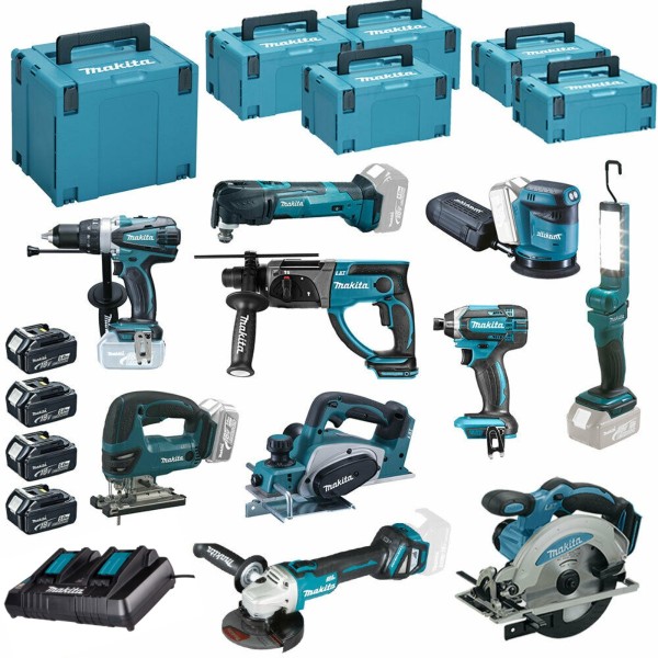 Makita Set 18 V Akku Schlagschrauber DTD152 DHP458 DJV180 DGA511 DKP180Z Makpac
