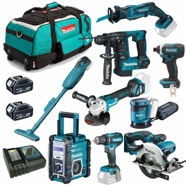 Makita Akku Combo Set 18V XXL inkl. DSS501 DGA511 DMR112 DCL182 DDF485 DTD152