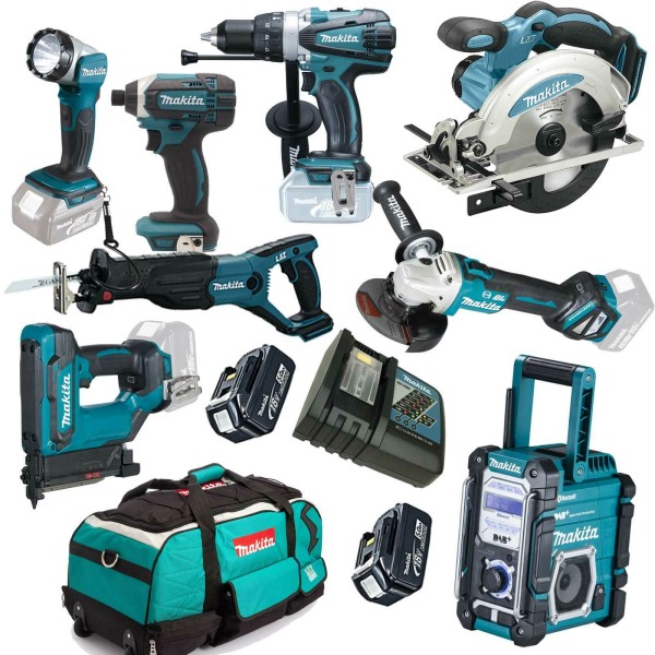 MAKITA DPT353 Akku Nagler Stift-Nagler COMBO KIT 18V - 12tlg. Werkzeugset