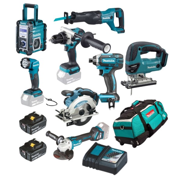 MAKITA LXT 18V 12tlg. Akku Werkzeug Set DHP486RTJ Schlag-Bohrschrauber