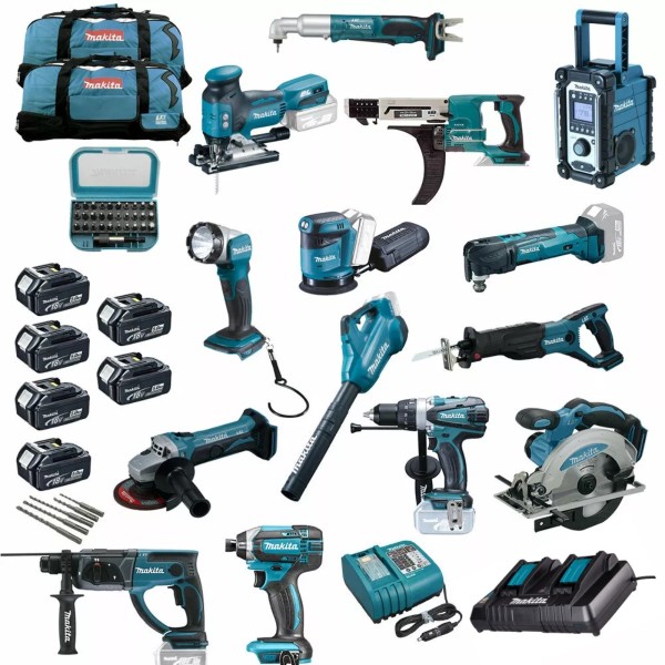 MAKITA 18V Akku Stichsäge DJV181 im 20tlg. XXL MEGA SET Reciprosäge uvm
