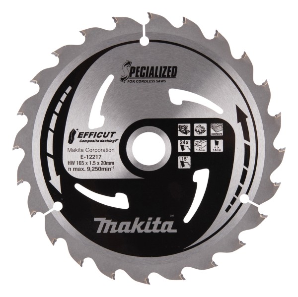 Makita E-12217 Kreissägeblatt 165x20x24Z EFFICUT Composite decking Ø 165 mm – Freisteller