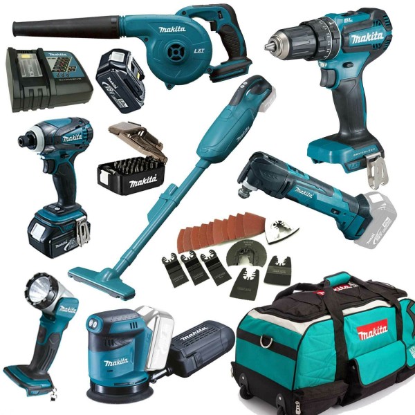Makita DTM51 Akku Multitool Combo Kit - 18V - inkl. DHP485 DCL182 uvm. + Zubehör