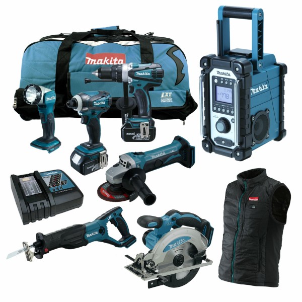 Makita Combo Kit - 18V Werkzeugset inkl. DCV200 Akku Thermoweste