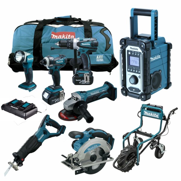 Makita Combo Kit - Akku Werkzeug Set + DCU180Z Akku Schubkarre